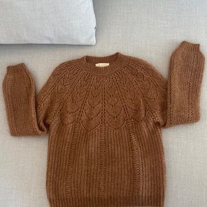 Sezane tan woolblend sweater